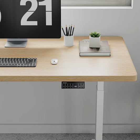 Natural Wood - Dual Motor - 3 Stage Leg Electric Standing Desk