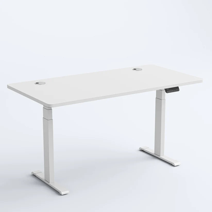 White - Dual Motor - 3 Stage Leg Electric Standing Desk